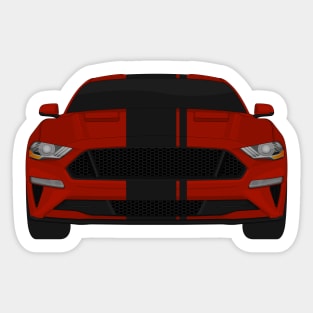 Mustang GT Rapid-Red + Black Stripes Sticker